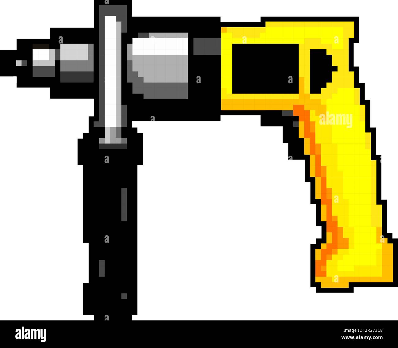 machine drill game pixel art vector illustration Stock Vector