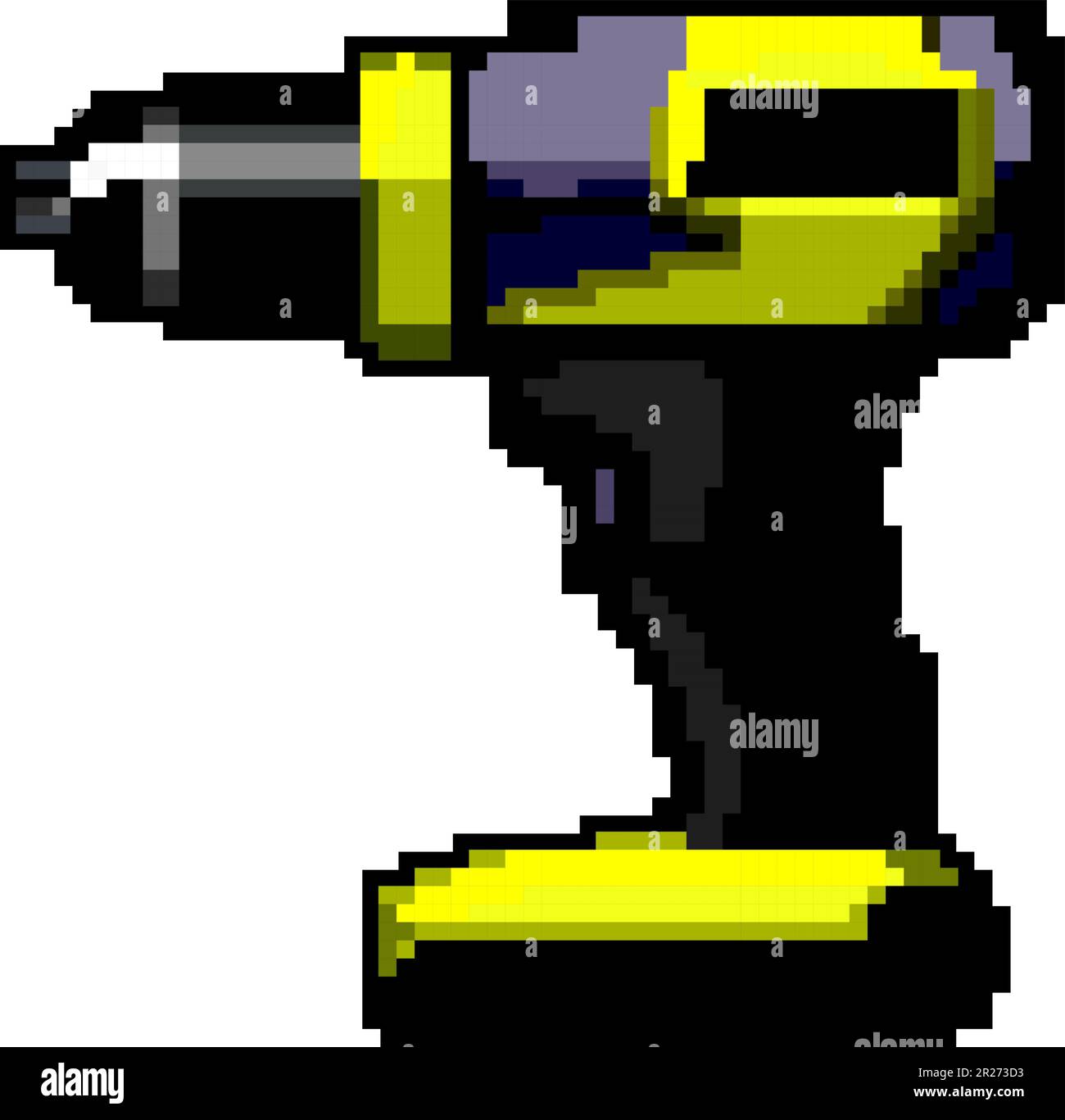 electric drill game pixel art vector illustration Stock Vector