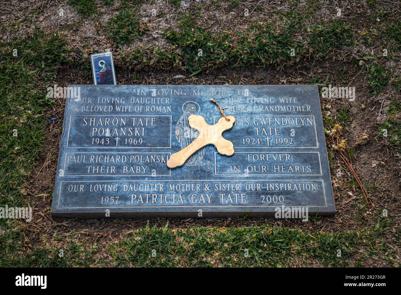 Sharon Tate Polanski grave at Holy Cross Catholic Cemetery, Culver City