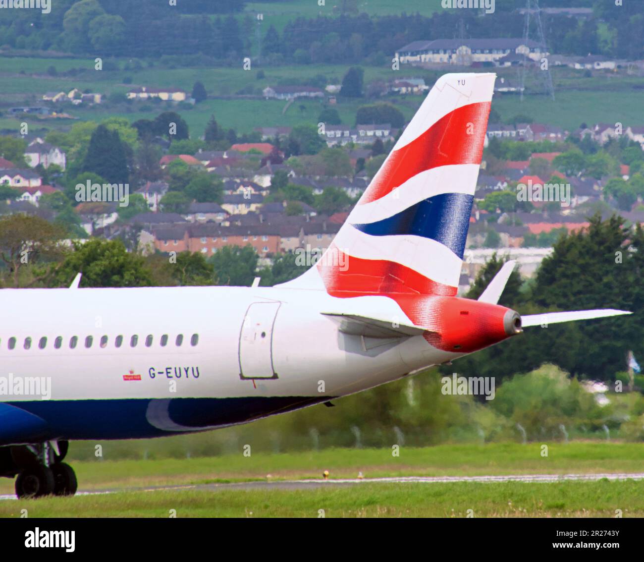 glasgow airport  british airways plane Stock Photo