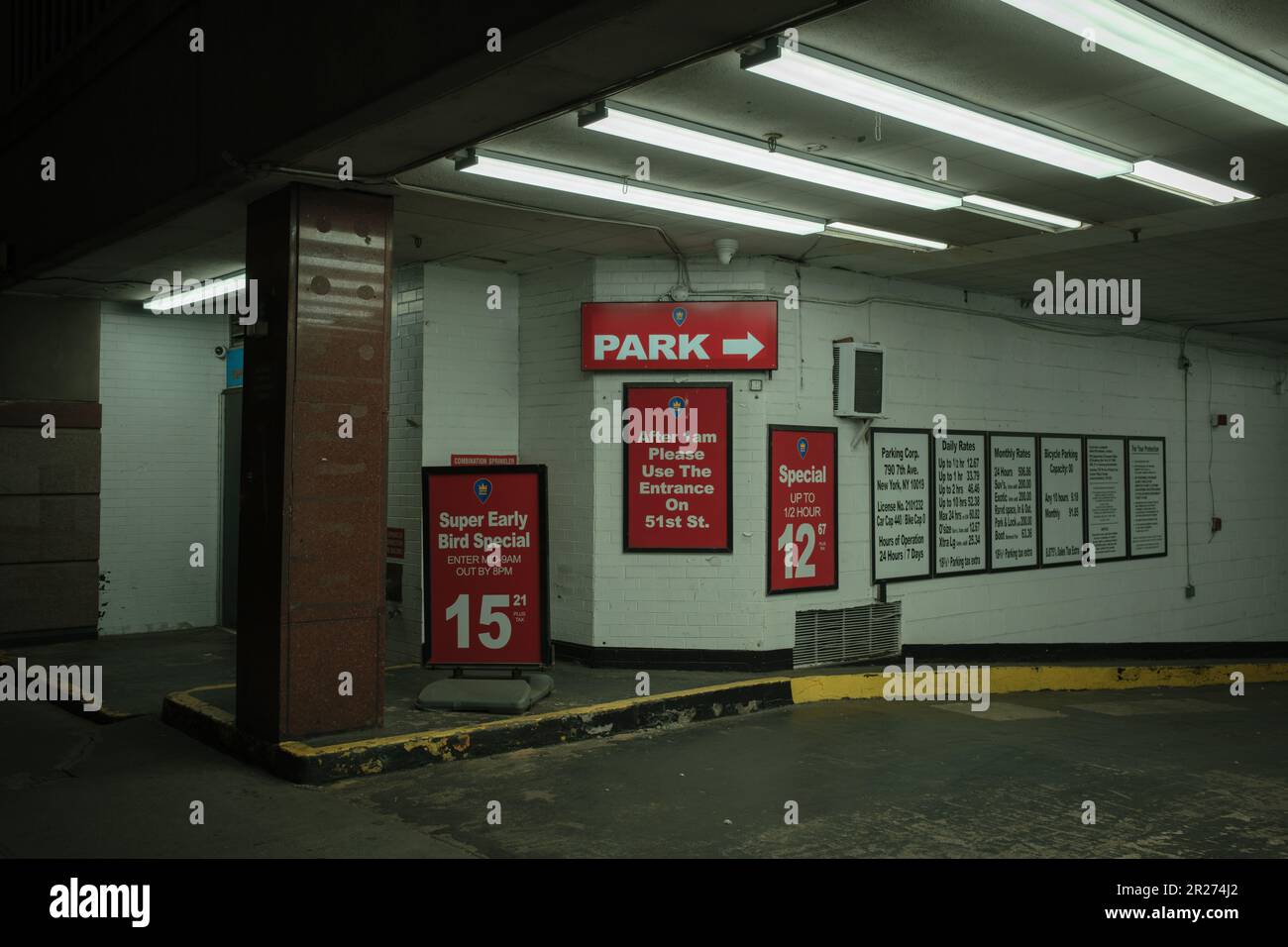 Parking garage in Midtown Manhattan, Manhattan, New York Stock Photo