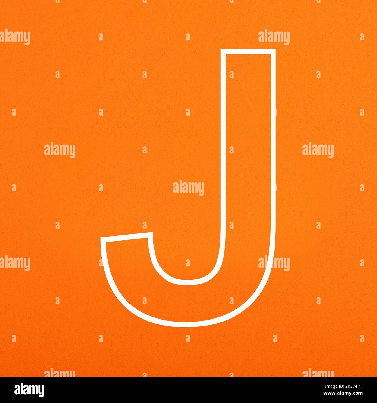 White letter J uppercase on orange foamy background Stock Photo - Alamy