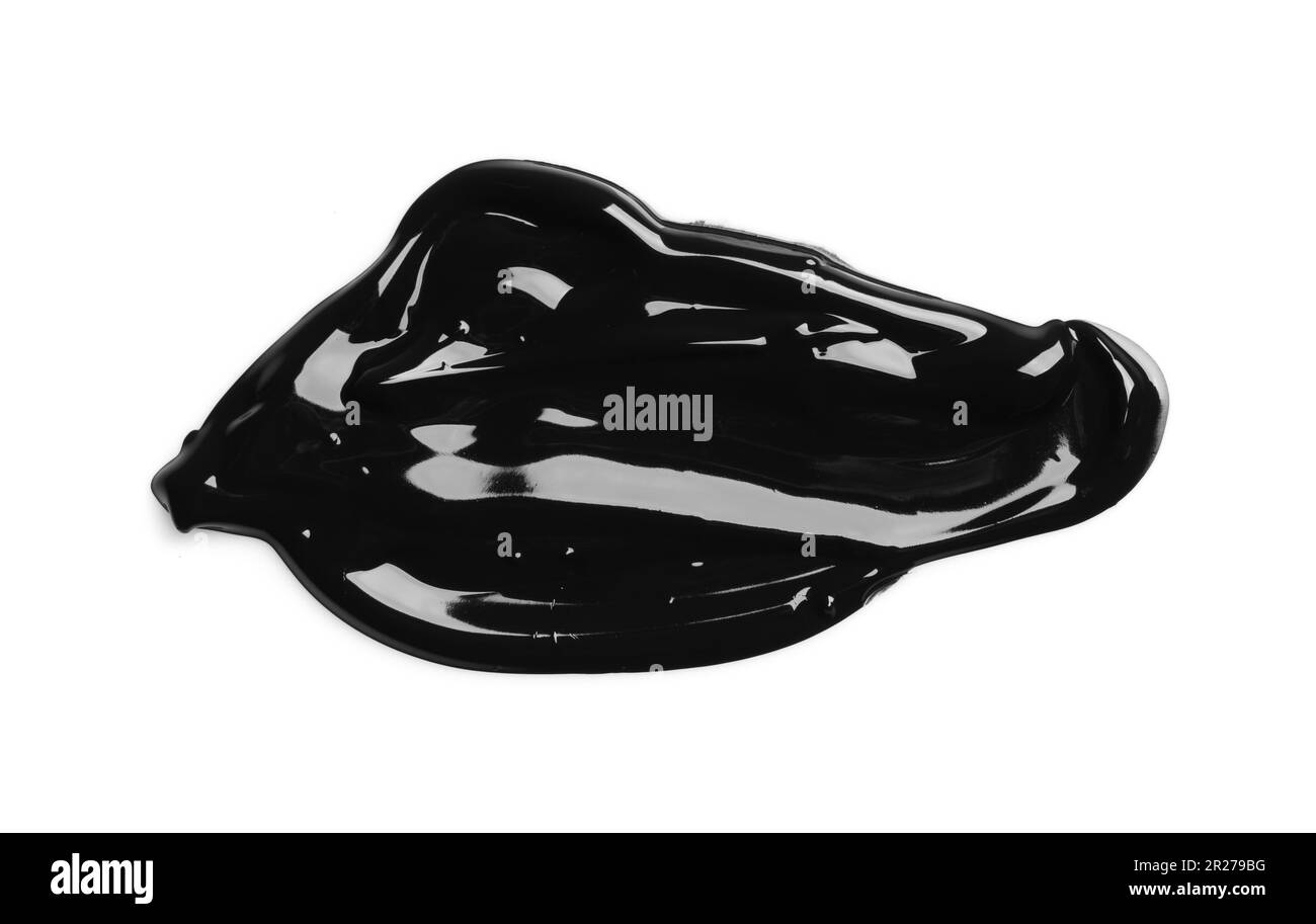 Black glossy paint sample on white background Stock Photo Alamy