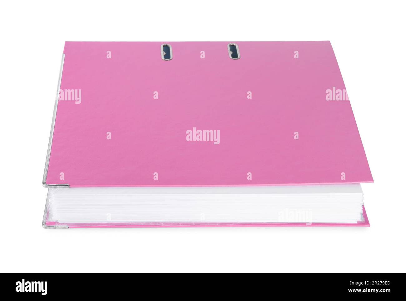 One pink office folder isolated on white Stock Photo