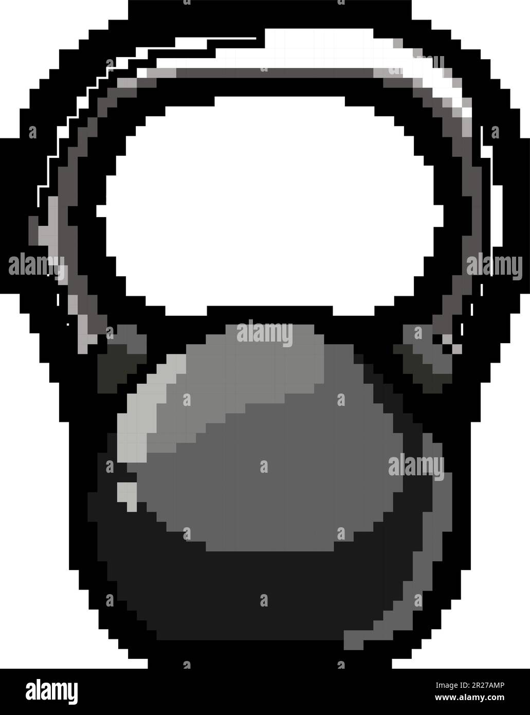 training fitness kettlebell game pixel art vector illustration Stock