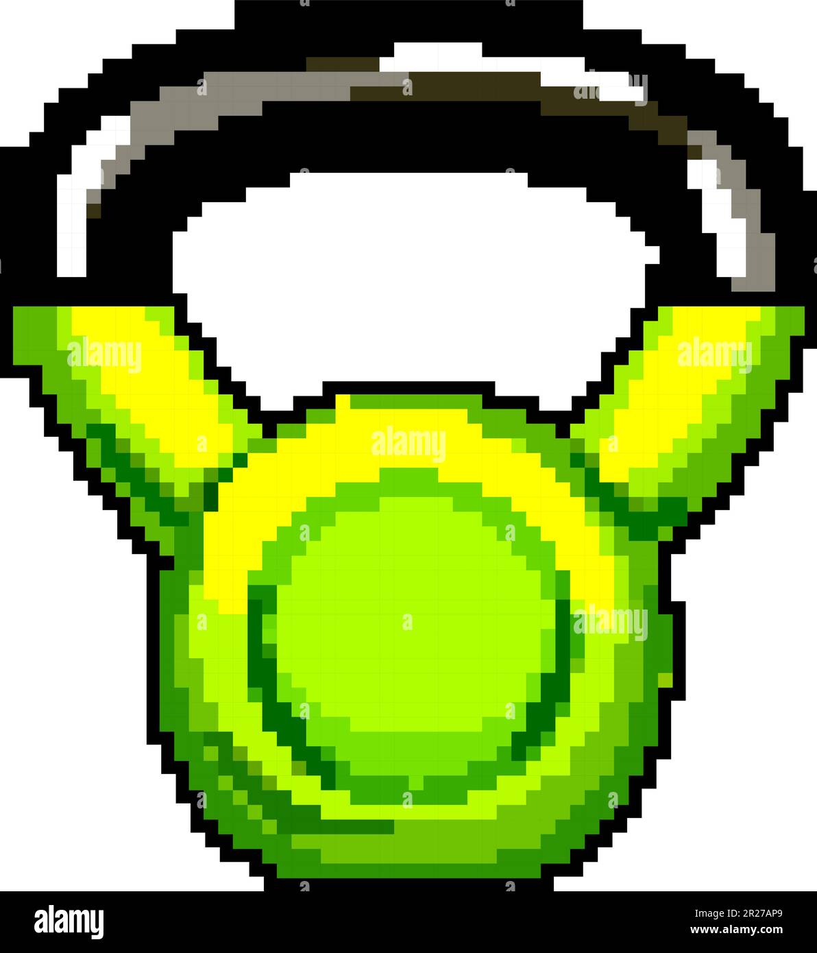 fit fitness kettlebell game pixel art vector illustration Stock Vector