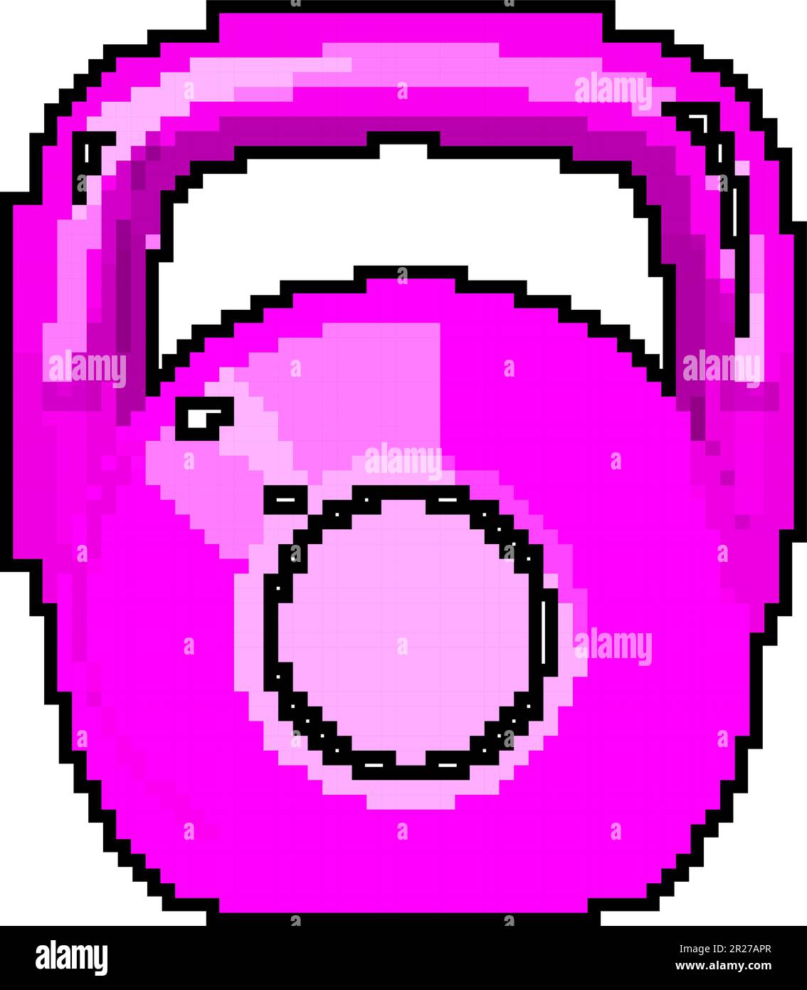 strength fitness kettlebell game pixel art vector illustration Stock