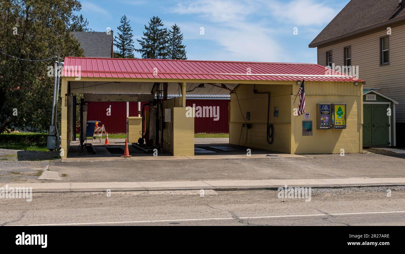 A two bay self car wash on South Main Street in Sheffield, Pennsylvania