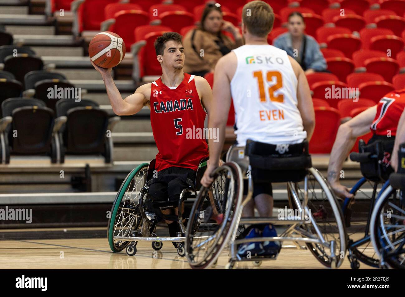 Ottawa, Canada. 17 May 2023. Garrett Ostepchuk (5)of the Canada Men's wheelchair basketball team