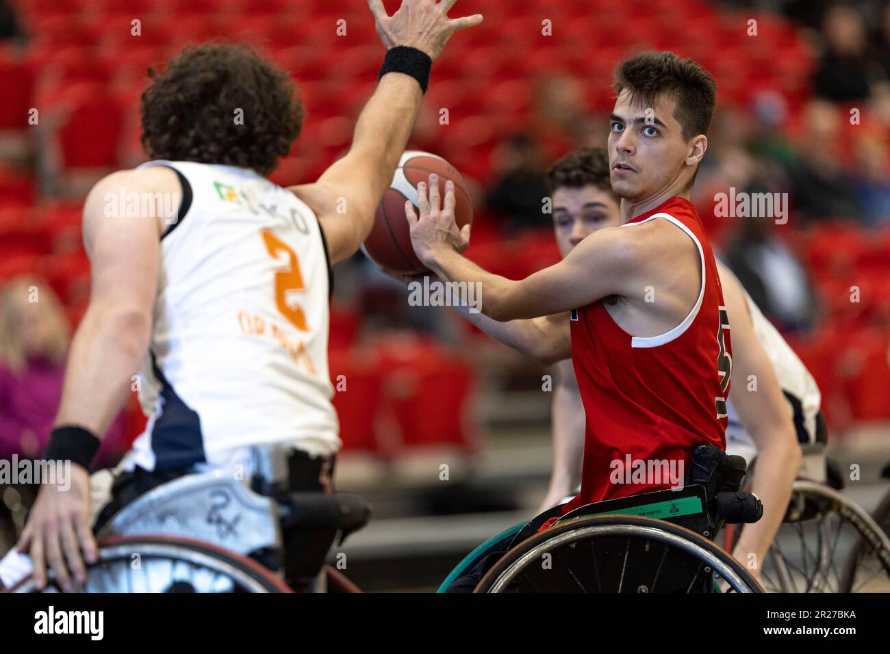 Ottawa, Canada. 17 May 2023. Garrett Ostepchuk (5)of the Canada Men's wheelchair basketball team