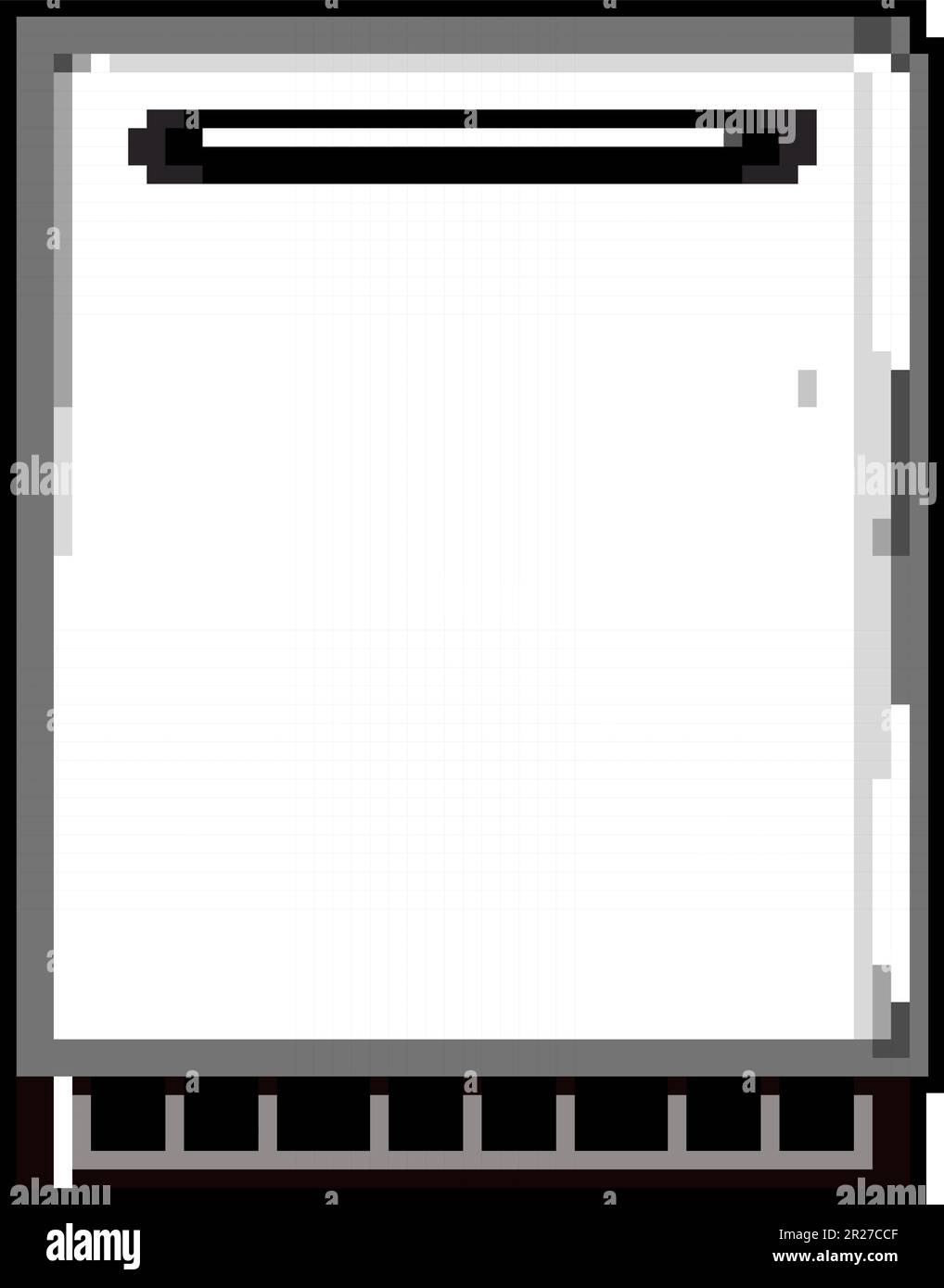 kitchen fridge refrigerator game pixel art vector illustration Stock Vector