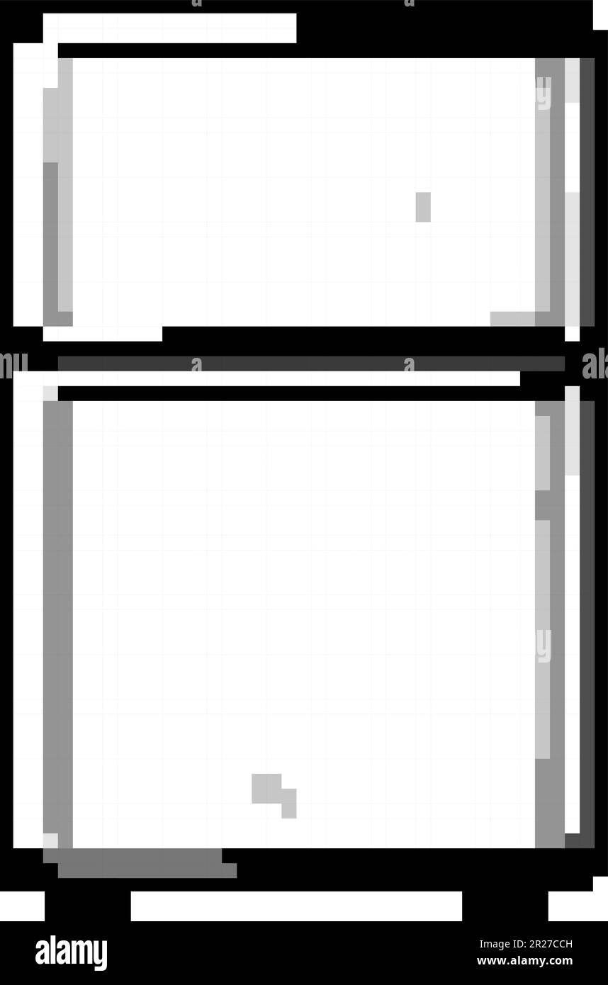 home fridge refrigerator game pixel art vector illustration Stock Vector