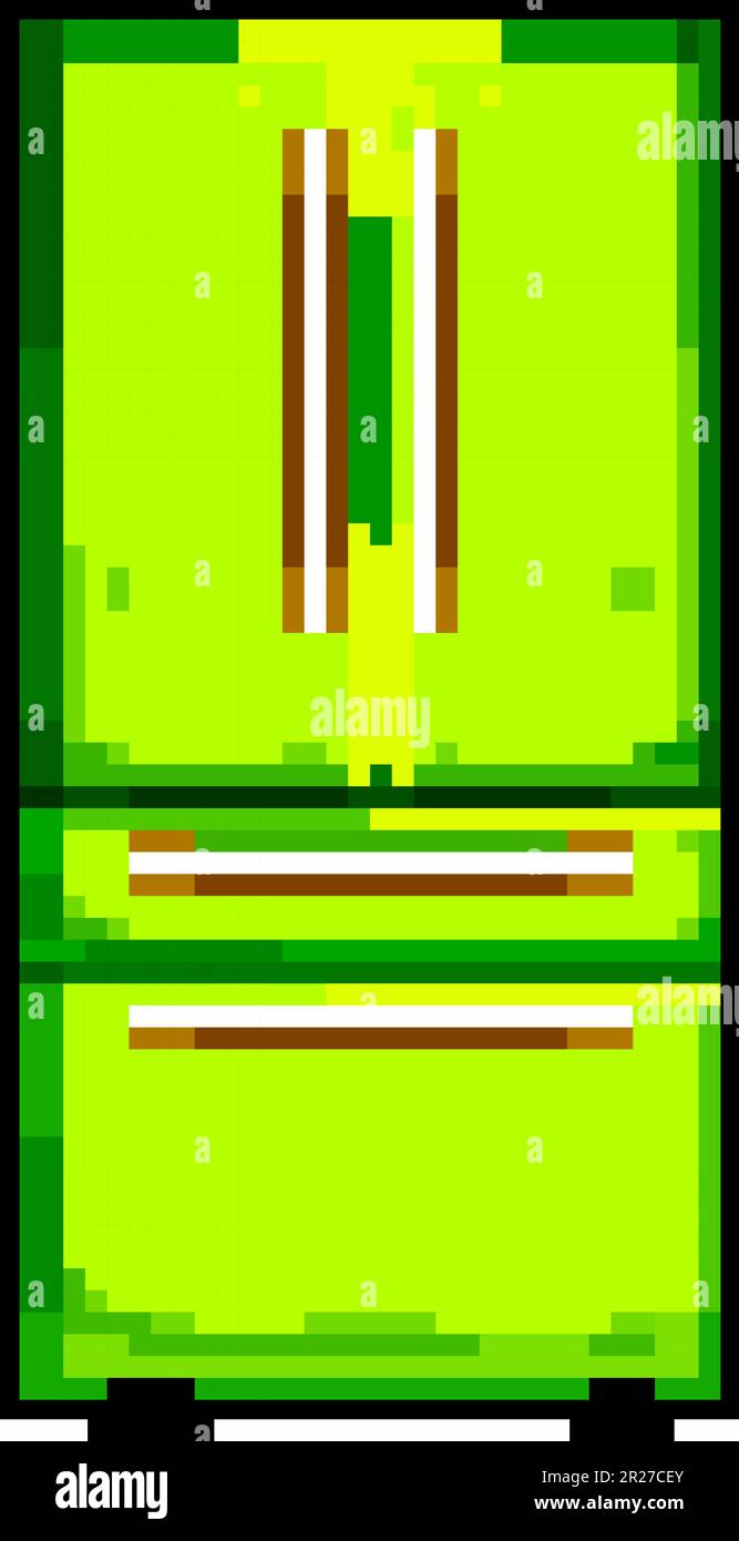 storage fridge refrigerator game pixel art vector illustration Stock