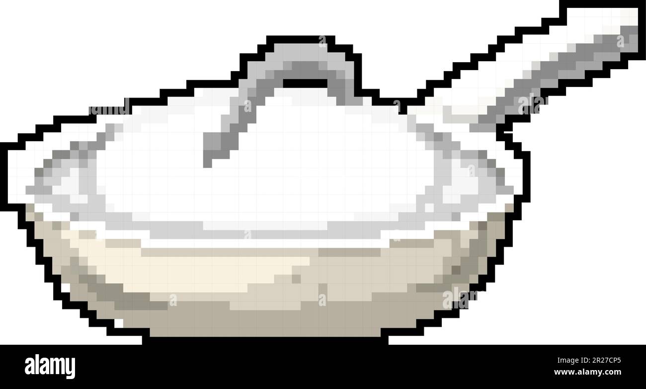 food frying pan kitchen game pixel art vector illustration Stock Vector ...