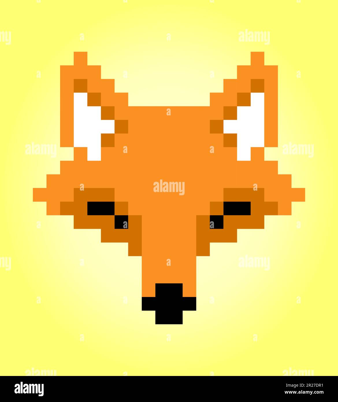 8-bit pixel of head fox. Animal in Vector illustration for cross