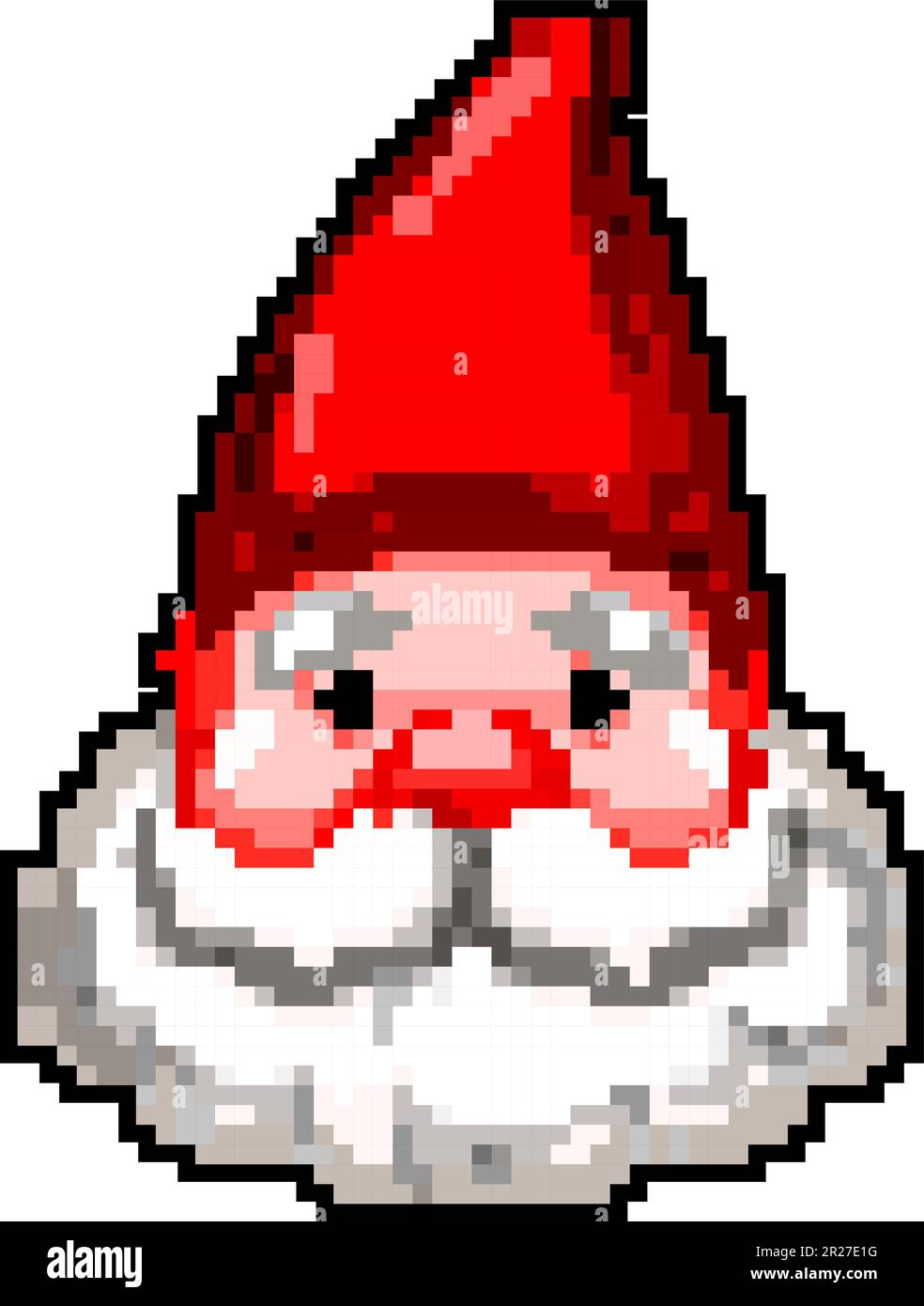beard garden gnome game pixel art vector illustration Stock Vector