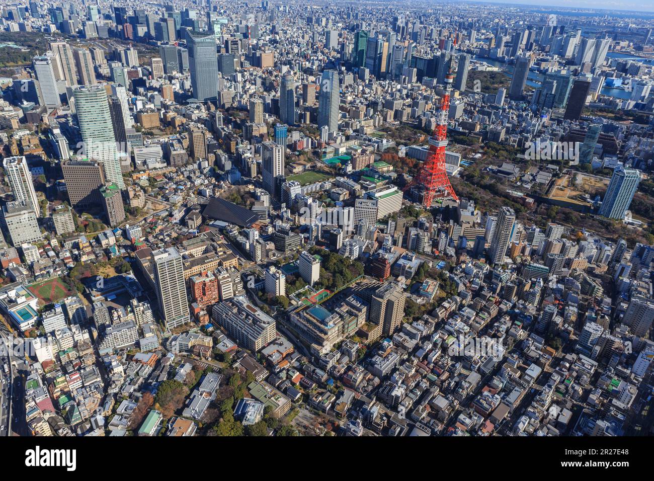 Tokyo Tower from above Minato Ward Stock Photo