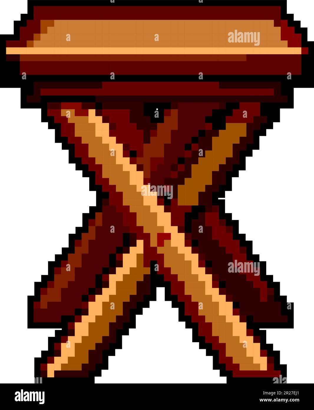 wood garden outdoor table game pixel art vector illustration Stock