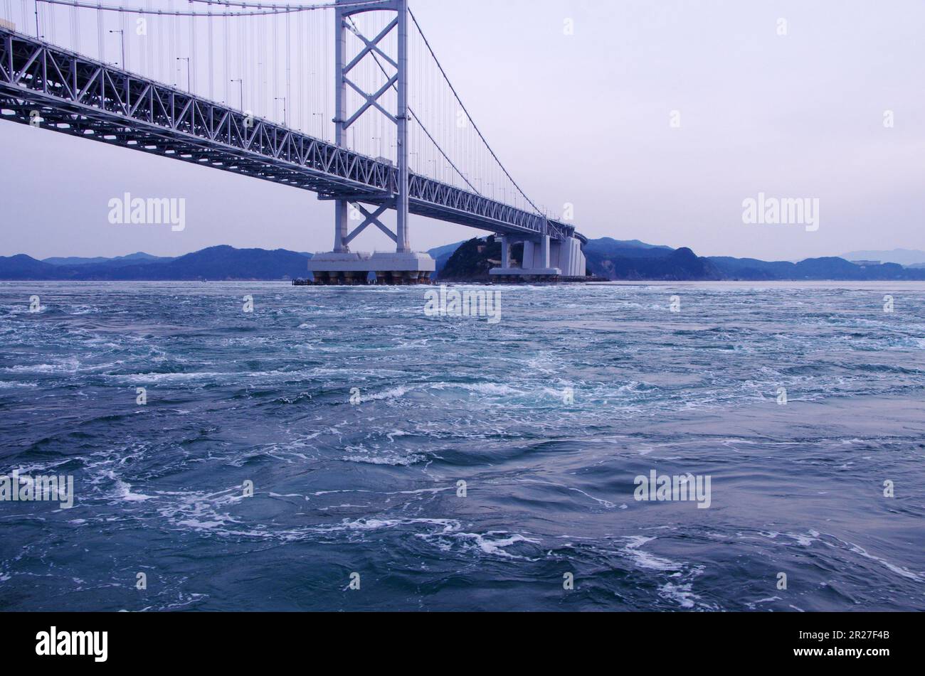 Onaruto bridge and Naruto whirlpools, Naruto Strait Stock Photo