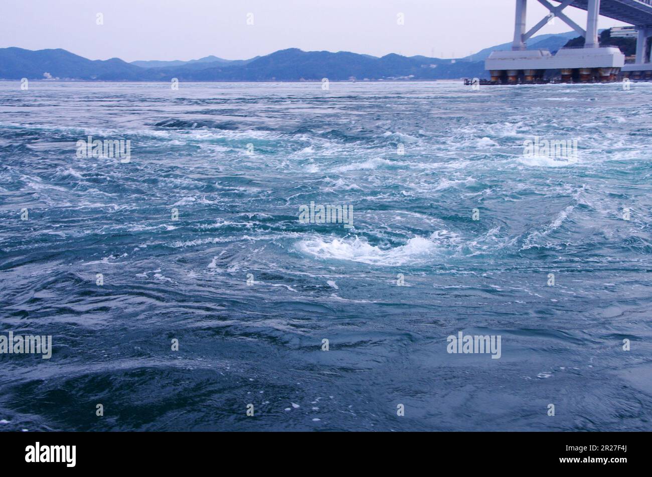 Whirlpools in the Naruto Strait Stock Photo
