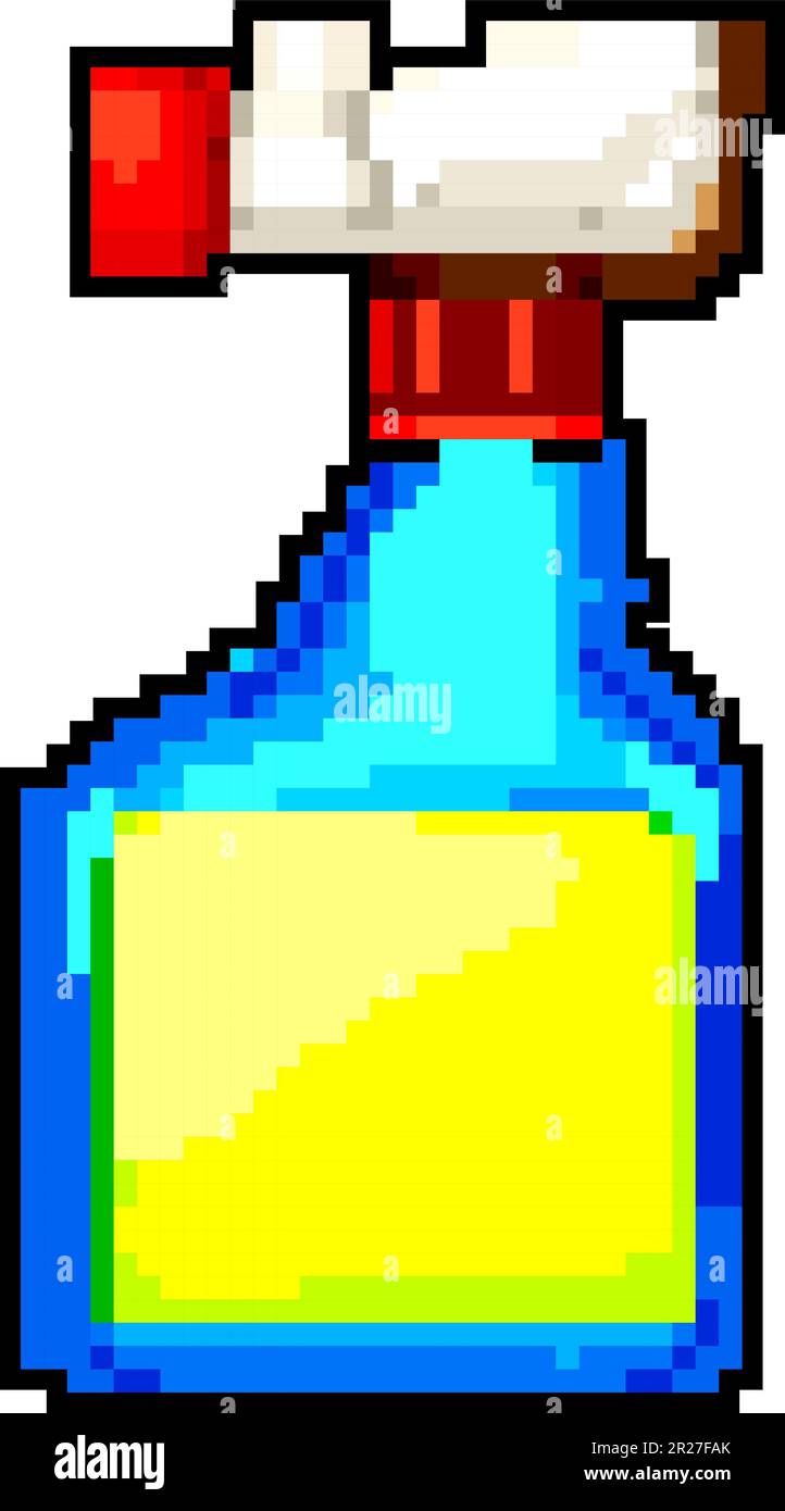advertisement glass cleaner game pixel art vector illustration Stock ...