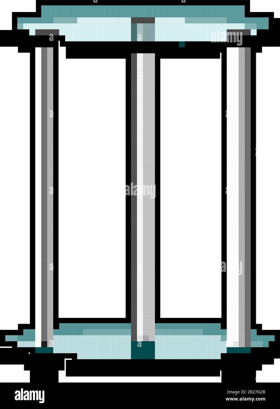 bright glass table game pixel art vector illustration Stock Vector