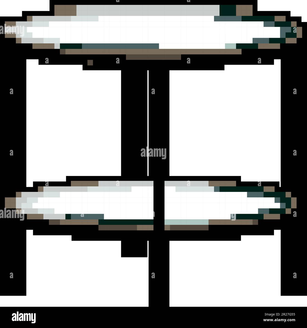 space glass table game pixel art vector illustration Stock Vector