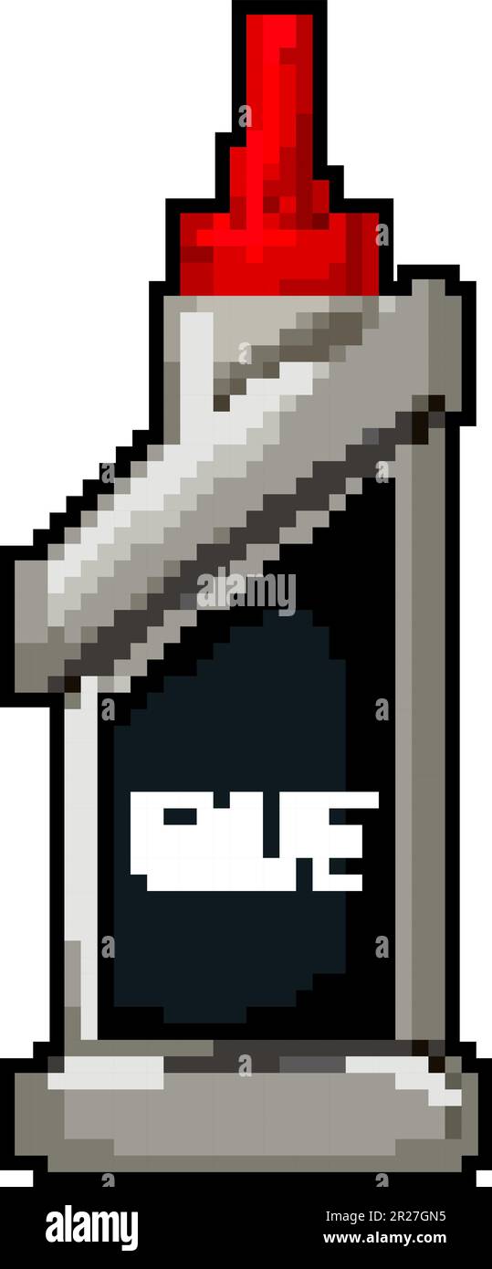 school glue bottle game pixel art vector illustration Stock Vector