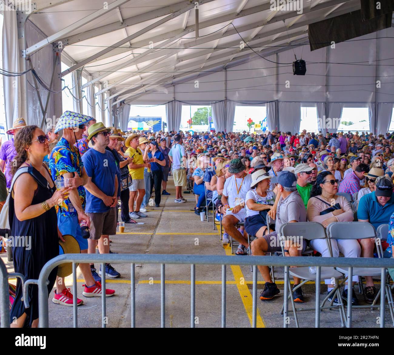 NEW ORLEANS, LA, USA MAY 4, 2023 Crowded Blues Tent at the New