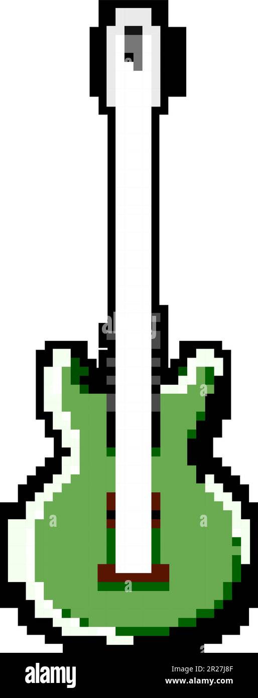 bass guitar music game pixel art vector illustration Stock Vector Image