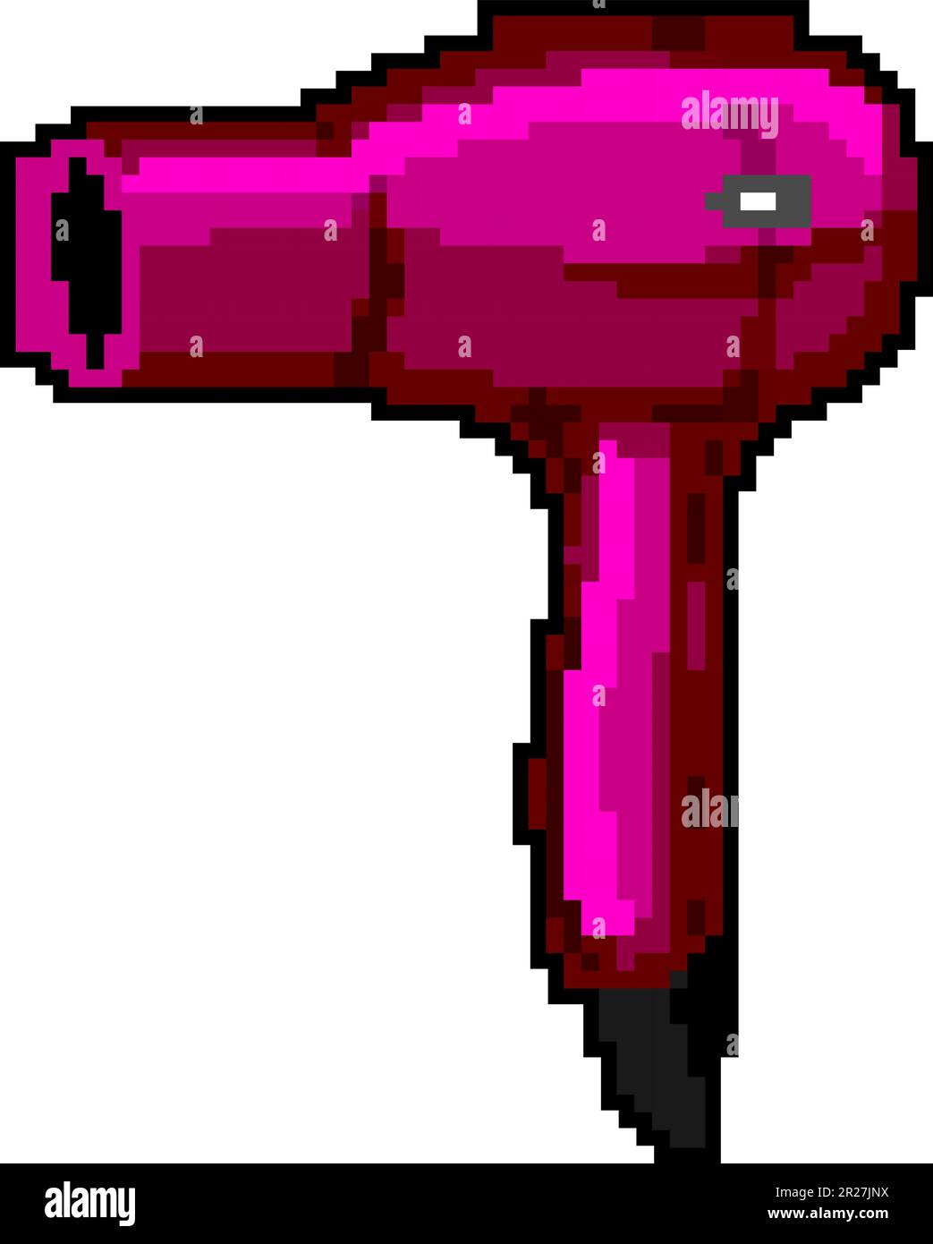 blow hair dryer game pixel art vector illustration Stock Vector Image