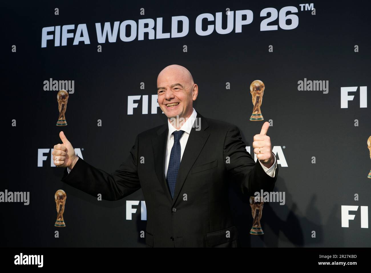 FIFA President Gianni Infantino arrives for a ceremony unveiling the