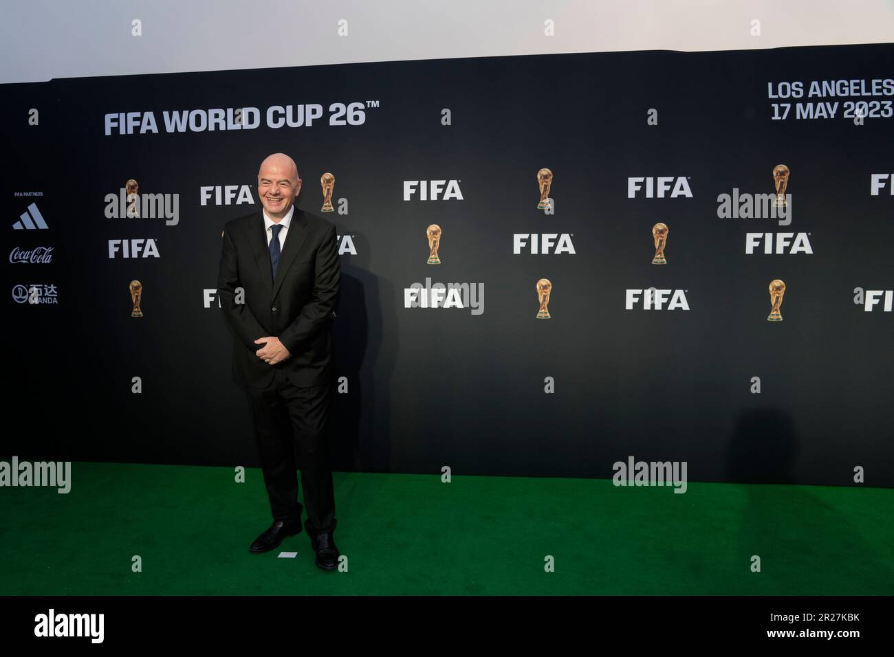 FIFA President Gianni Infantino arrives for a ceremony unveiling the
