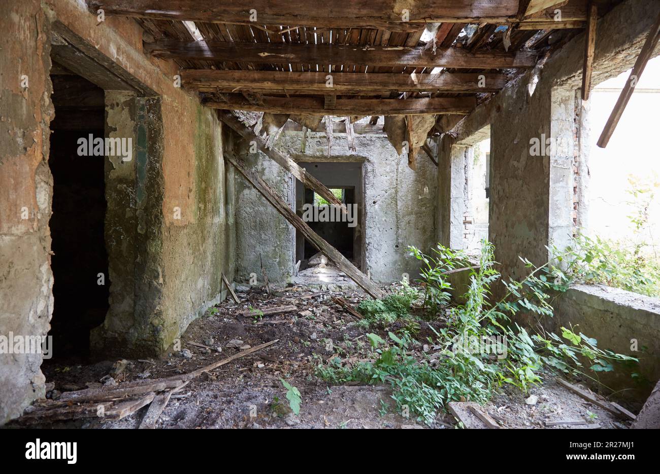 The former Soviet spa town of Tskaltubo in Georgia is now in ruins, and visitors come to explore its abandoned buildings Stock Photo