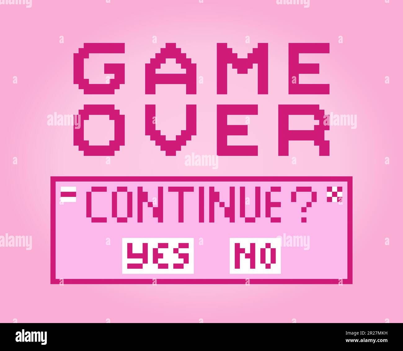 Game over glitchy sign with skull and gamepad. Video game symbol. Gamer  poster. Stock Vector