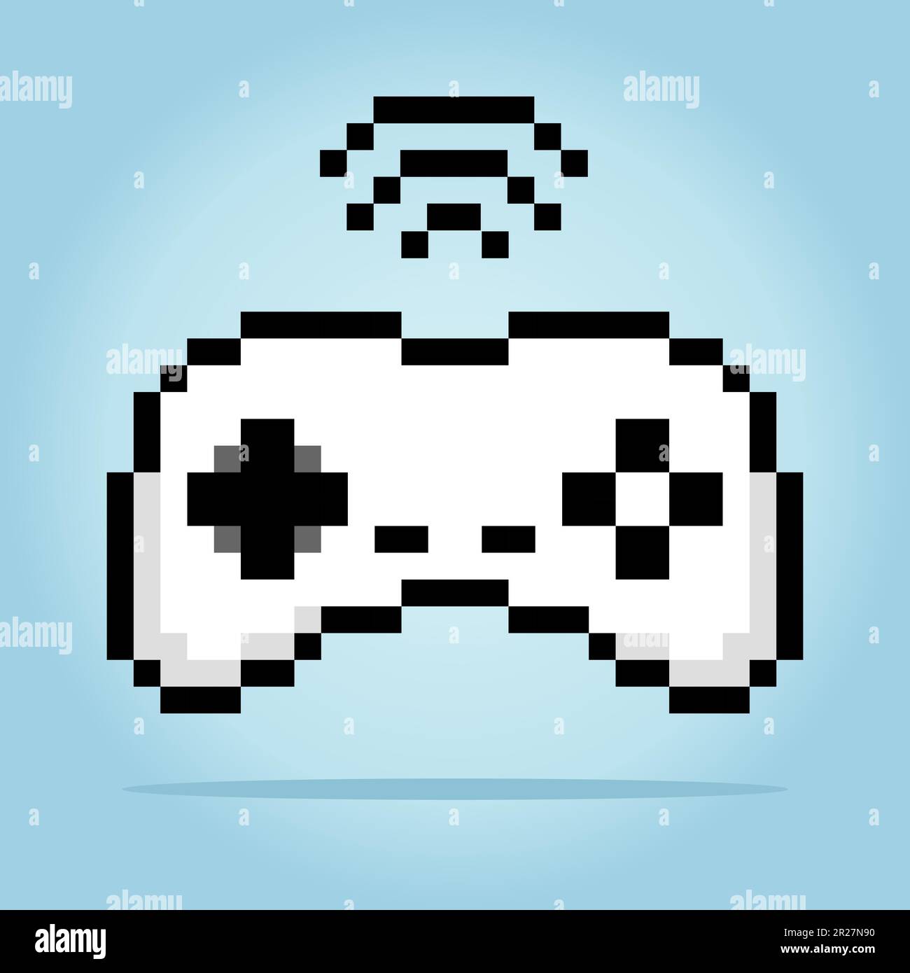 8-bit pixel of joystick. game pad in Vector illustration for cross stitch and game assets. Stock Vector