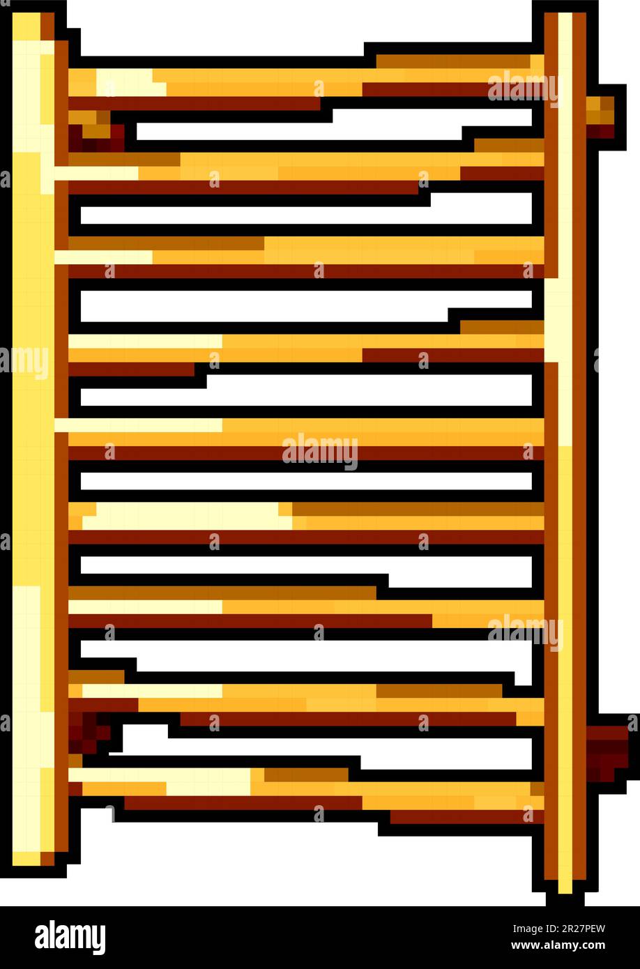radiator towel bathroom game pixel art vector illustration Stock Vector
