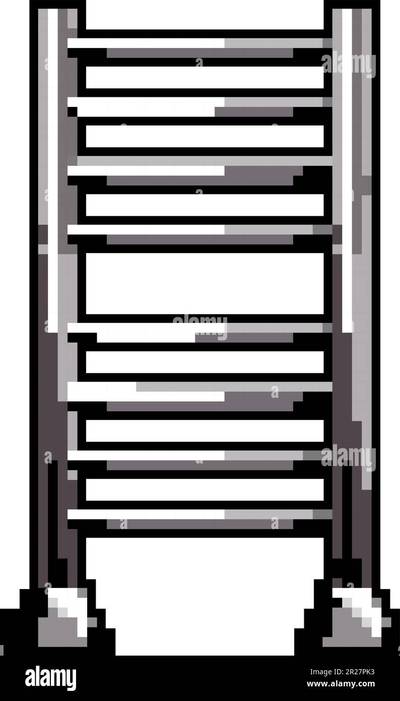 wall towel bathroom game pixel art vector illustration Stock Vector