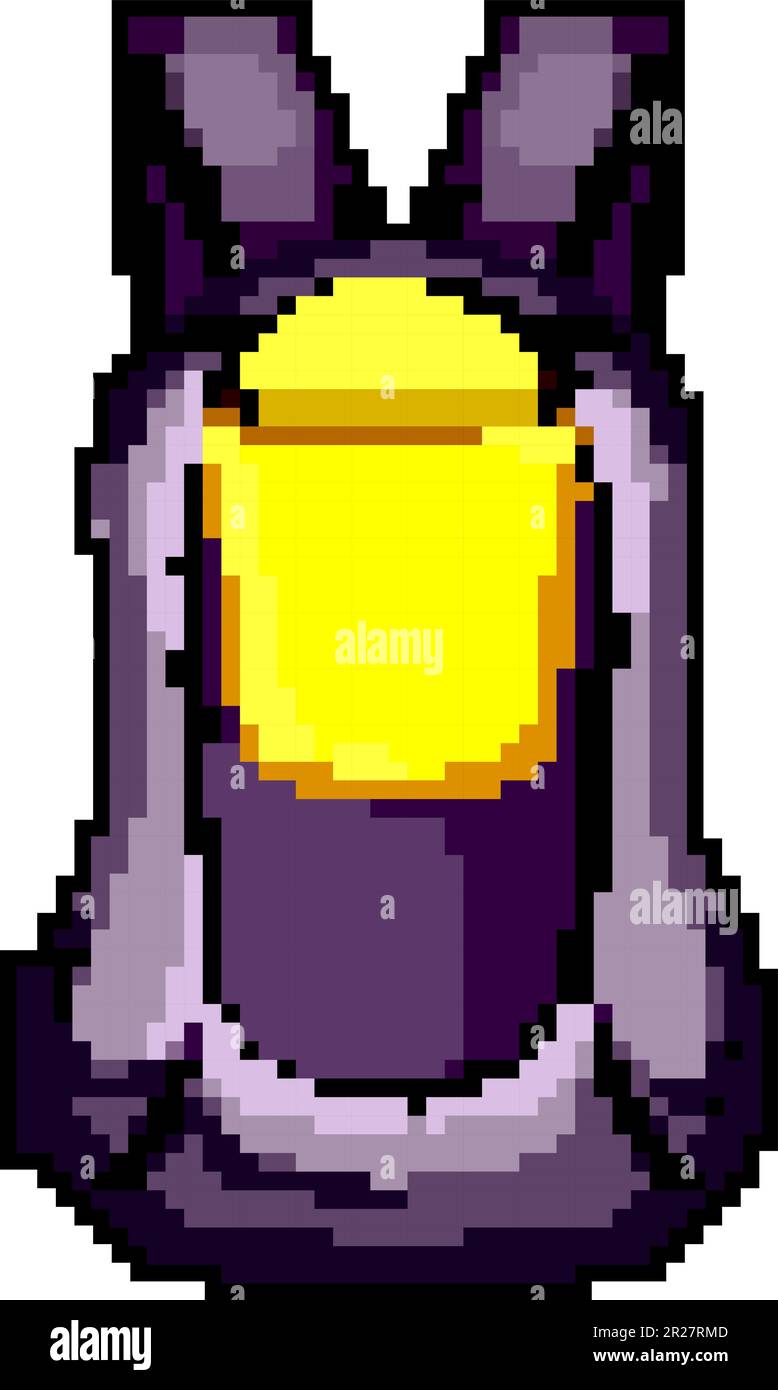 adventure hiking backpack game pixel art vector illustration Stock