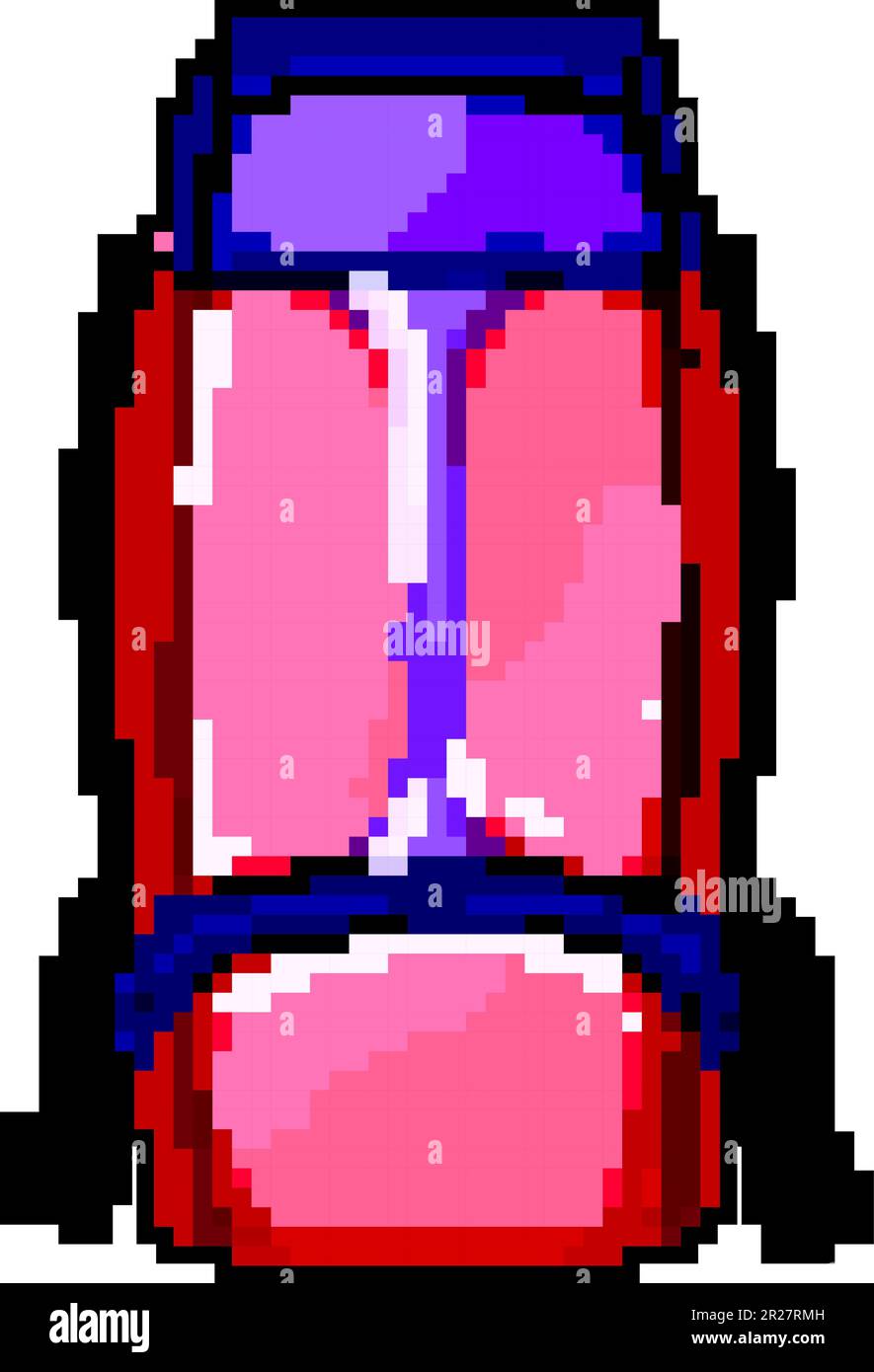 trekking hiking backpack game pixel art vector illustration Stock