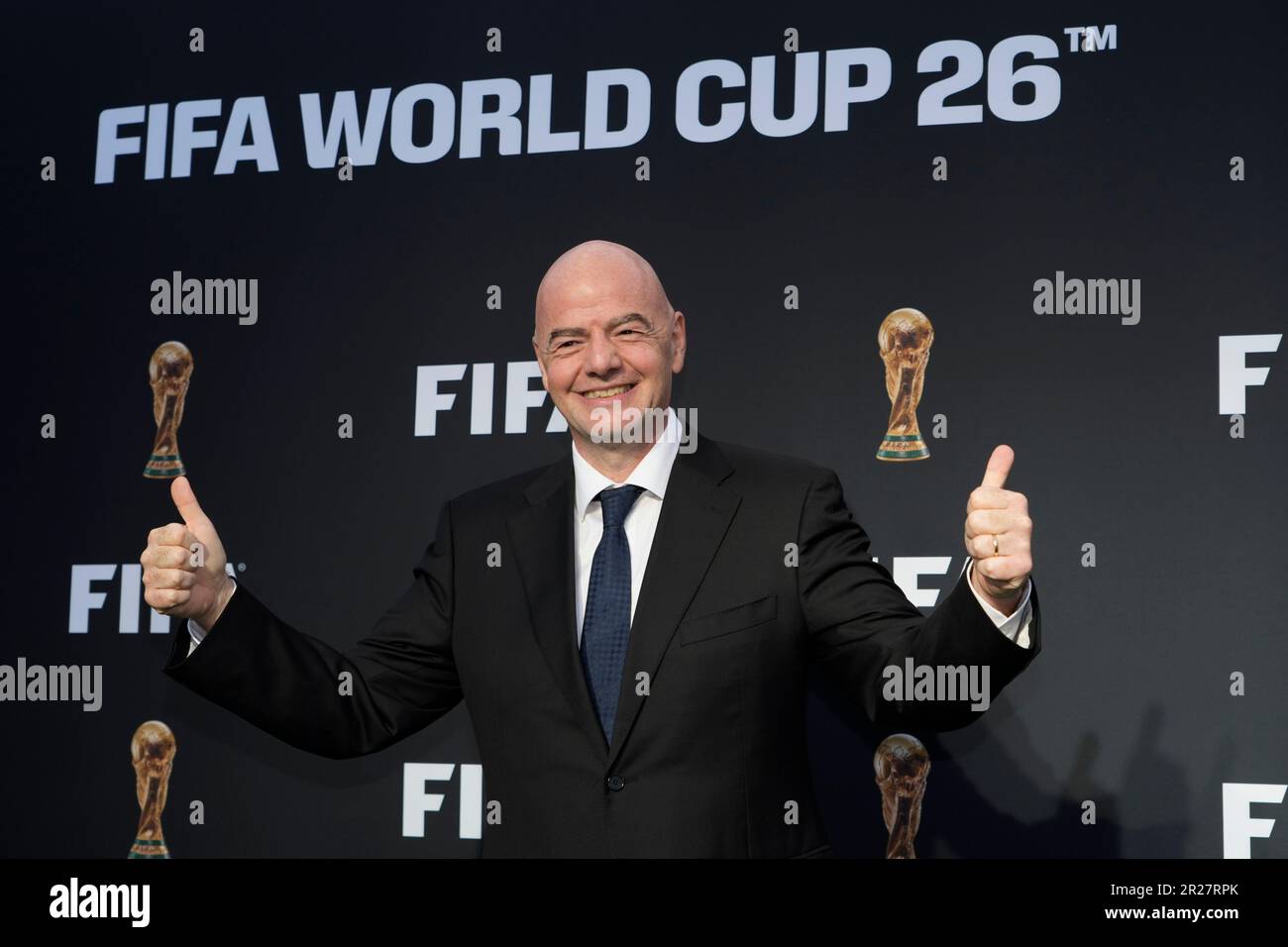 FIFA President Gianni Infantino arrives for a ceremony unveiling the