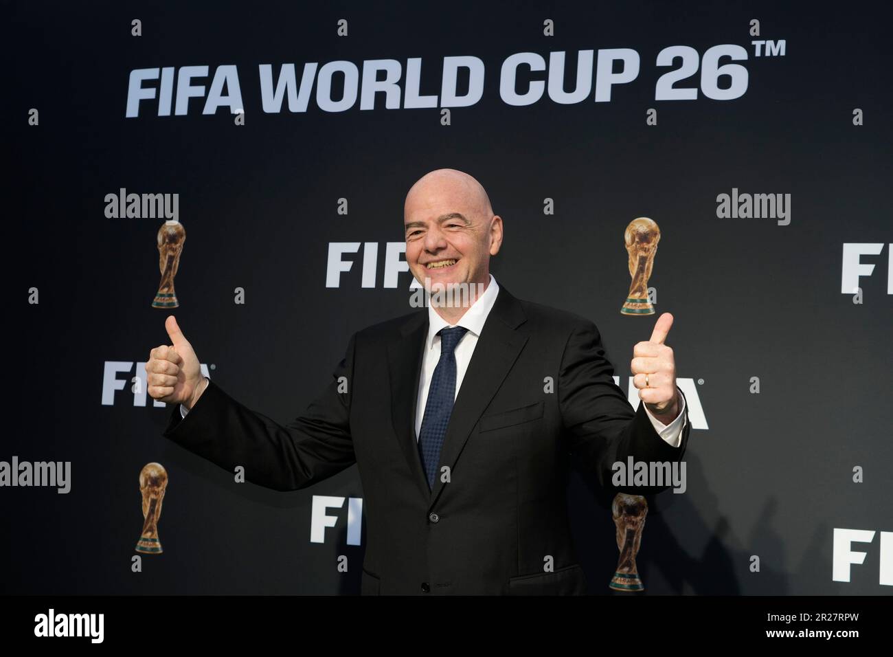 FIFA President Gianni Infantino arrives for a ceremony unveiling the