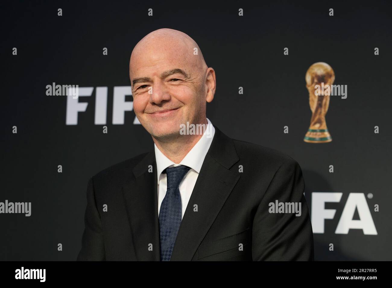 FIFA President Gianni Infantino arrives for a ceremony unveiling the