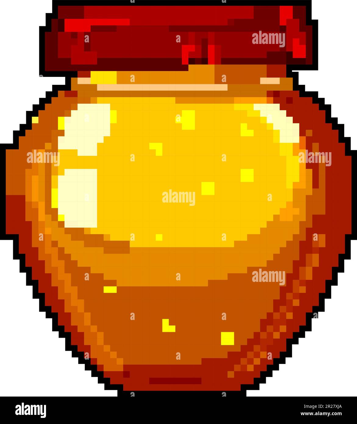 sweet jam fruit food game pixel art vector illustration Stock Vector