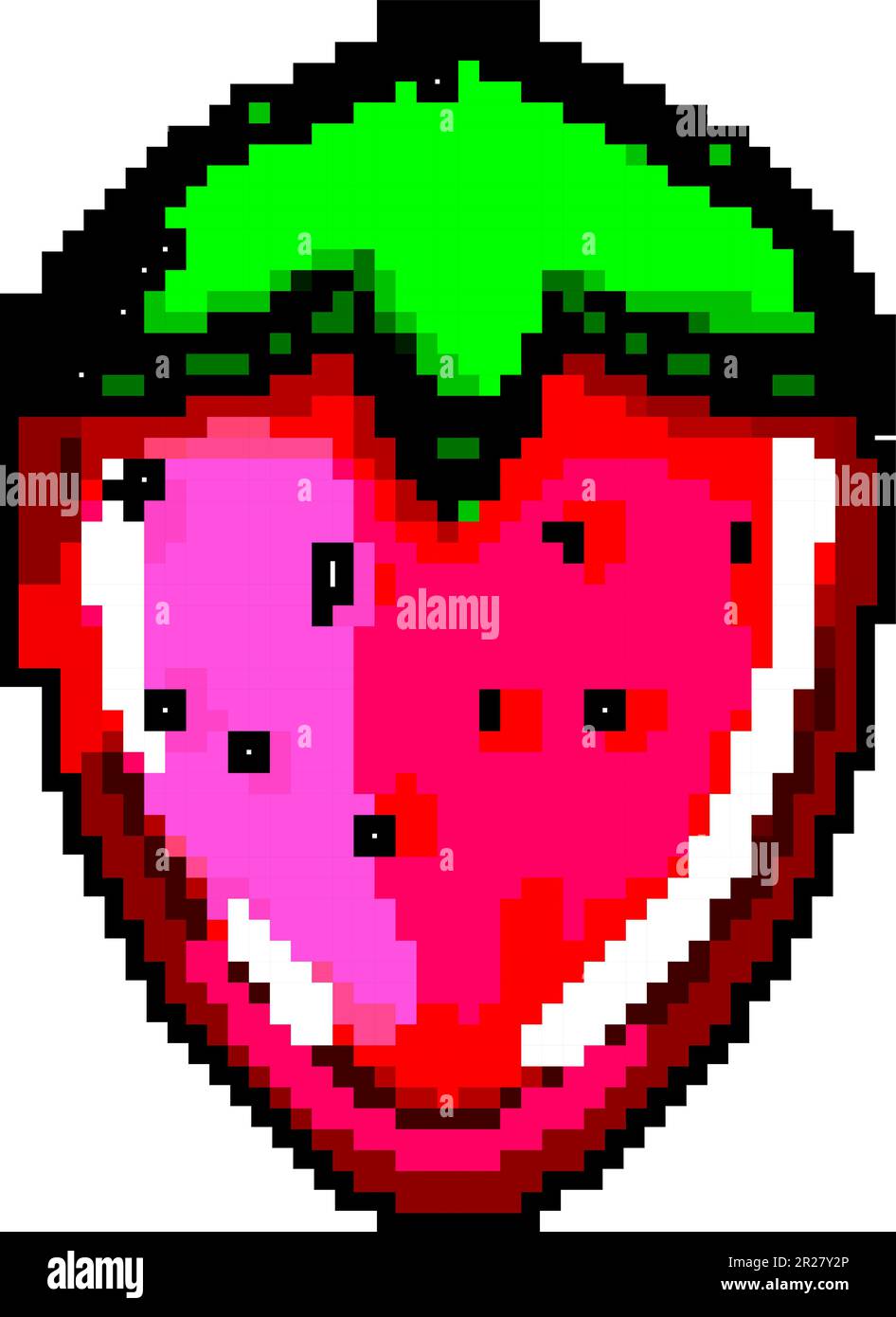 strawberry jelly candy game pixel art vector illustration Stock Vector