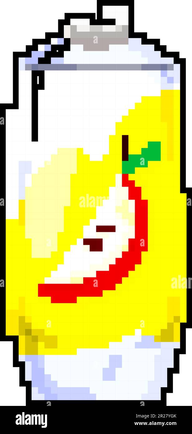 drink juice bottle game pixel art vector illustration Stock Vector