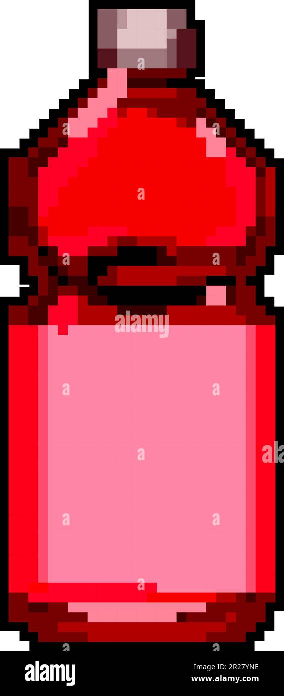 fresh juice bottle game pixel art vector illustration Stock Vector