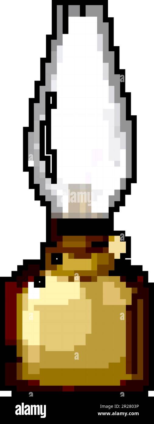 Fire kerosene lamp game pixel art Royalty Free Vector Image