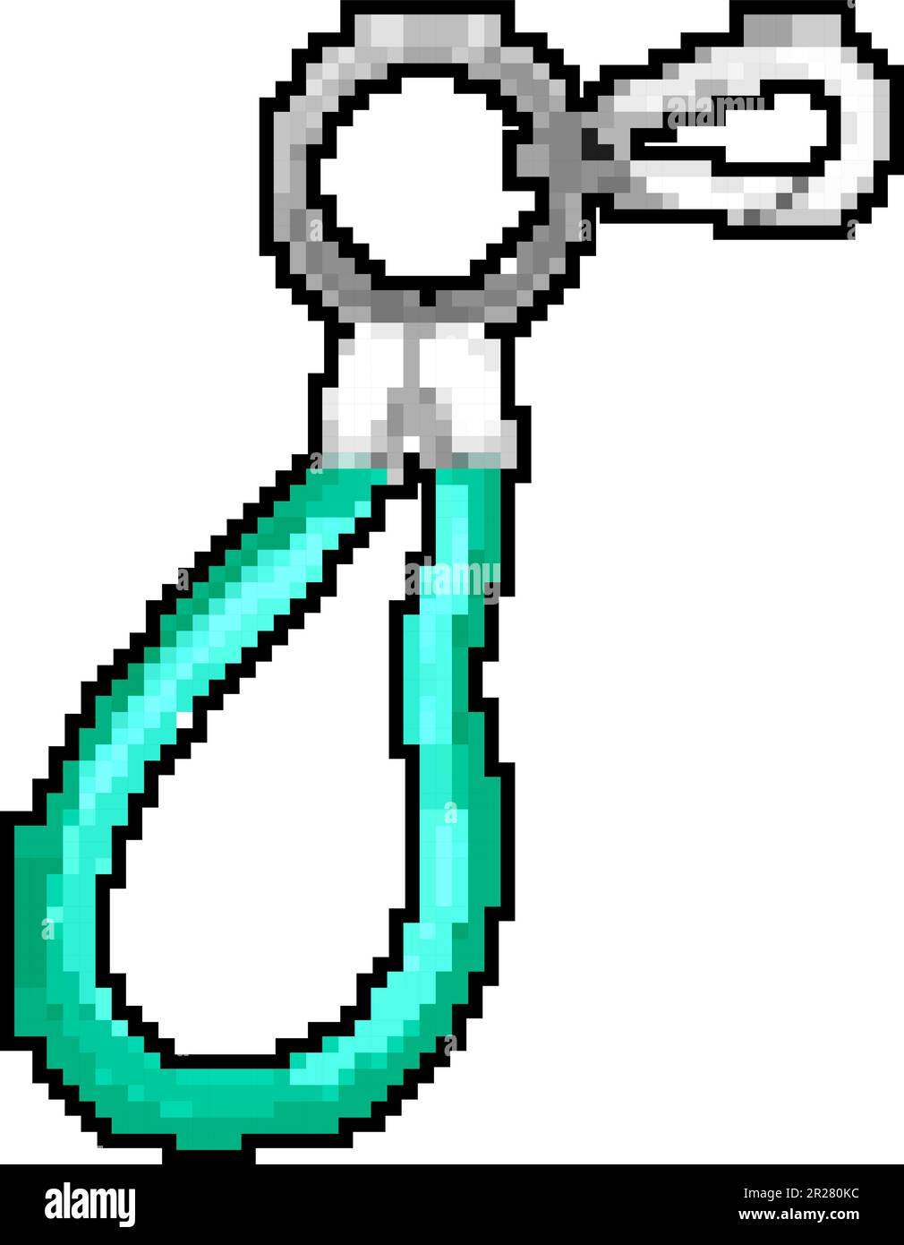 holder keychain key game pixel art vector illustration Stock Vector