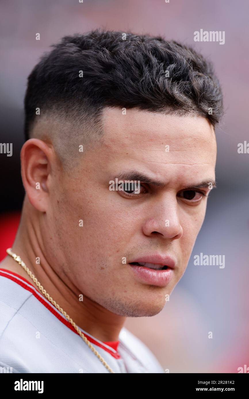 CLEVELAND, OH - MAY 13: Los Angeles Angels first baseman Gio Urshela ...